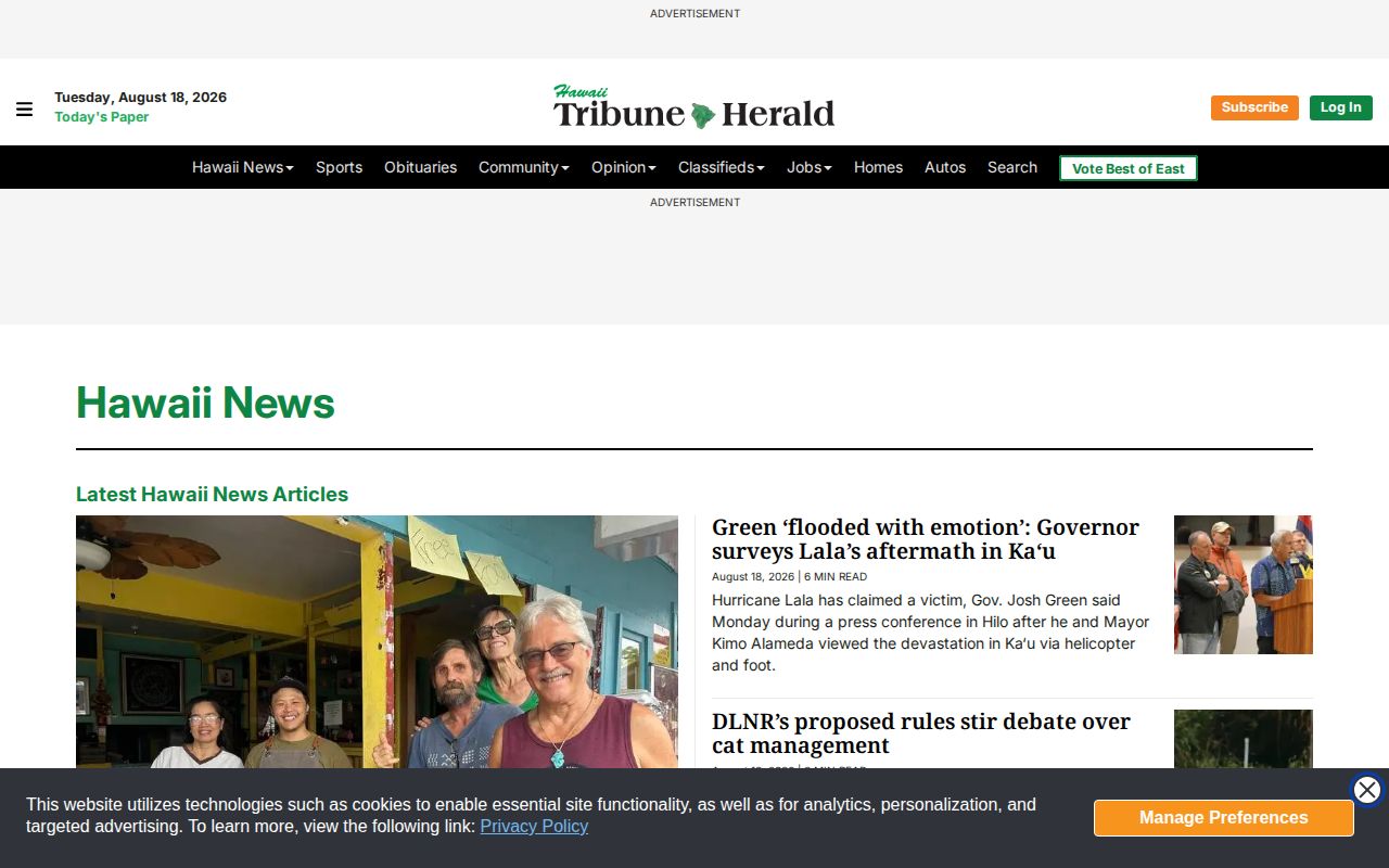 Hawaiʻi County Tribune-Herald Hawaiʻi News section