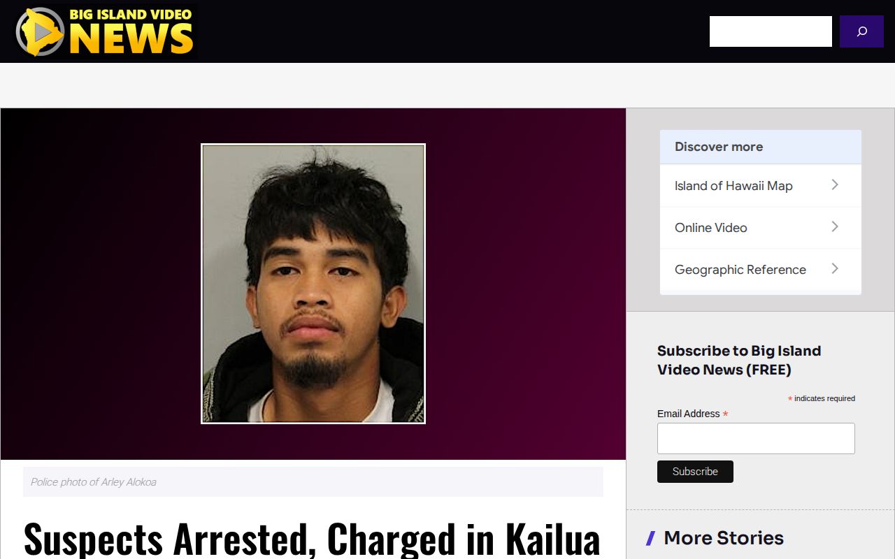 Kailua-Kona local arrest story and police-photo source context